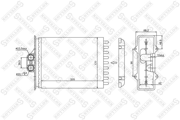 Schimbator caldura incalzire habitaclu Stellox 10-35056-SX