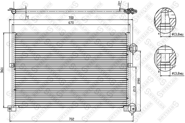 RADIATOR CLIMATIZARE STELLOX 10-45021-SX - Compatibil cu FORD