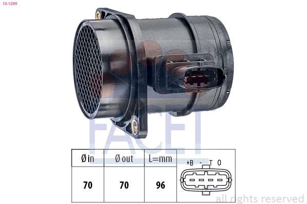 SENZOR DEBITMETRU AER FACET 10.1299 - Compatibil cu ALFA ROMEO, CHEVROLET, DAEWOO, FIAT, FORD, LANCIA, OPEL, VAUXHALL