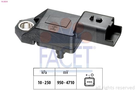 SENZOR PRESIUNE AER FACET 10.3034 - Compatibil cu CITROEN, FIAT, FORD, JAGUAR, LANCIA, LAND ROVER, MAZDA, MINI, PEUGEOT, SUZUKI,