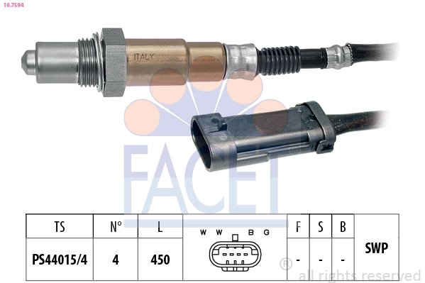 SONDA LAMBDA FACET 10.7594 - Compatibil cu DACIA, NISSAN, PEUGEOT, RENAULT