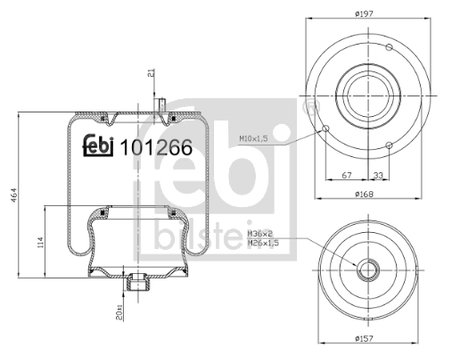 Burduf suspensie pneumatica Febi Bilstein 101266