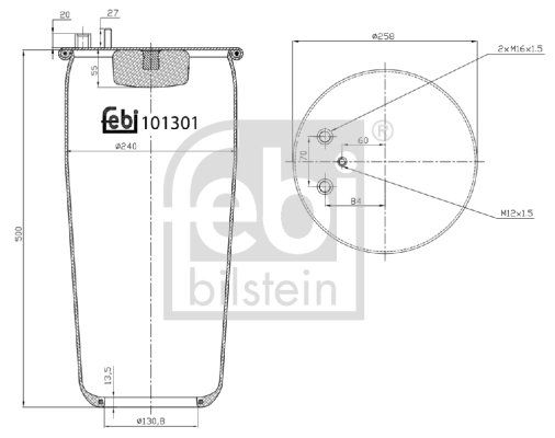Burduf suspensie pneumatica Febi Bilstein 101301