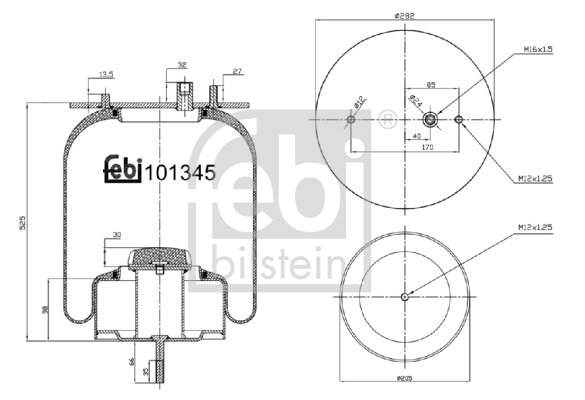 Burduf suspensie pneumatica Febi Bilstein 101345