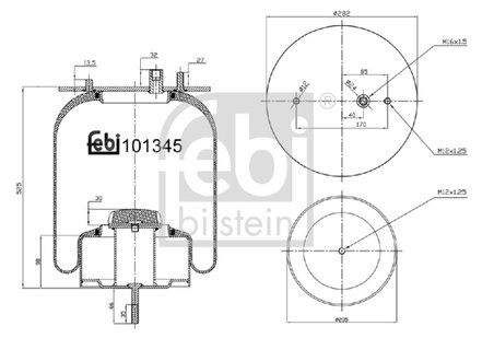 Burduf suspensie pneumatica Febi Bilstein 101345