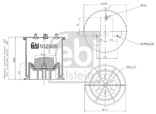 Burduf suspensie pneumatica Febi Bilstein 102809