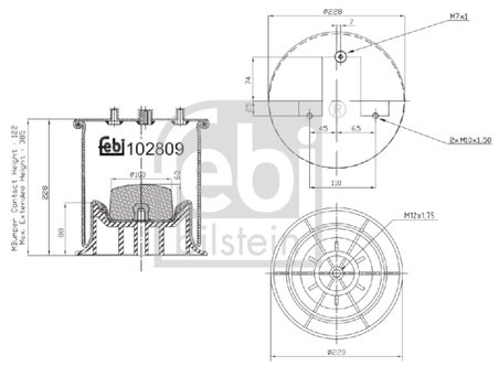 Burduf suspensie pneumatica Febi Bilstein 102809