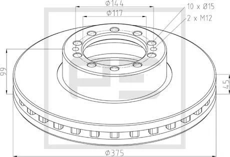 DISC FRANA PE AUTOMOTIVE 106.204-00A - Compatibil cu DAF