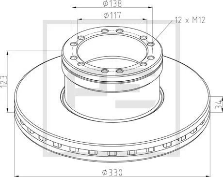 DISC FRANA PE AUTOMOTIVE 106.206-00A - Compatibil cu DAF