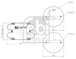 BURDUF SUSPENSIE PNEUMATICA FEBI BILSTEIN 106105 - Piesa auto compatibila cu mai multe marci