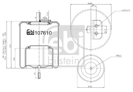 Burduf suspensie pneumatica Febi Bilstein 107610