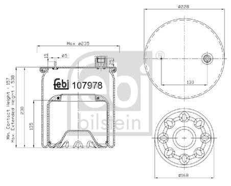 Burduf suspensie pneumatica Febi Bilstein 107978