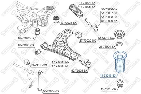 PROTECTII AMORTIZOR STELLOX 11-73016-SX - Compatibil cu CHEVROLET, DAEWOO