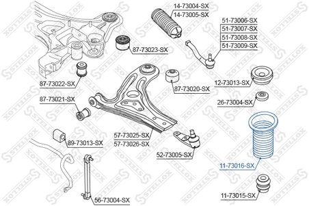 PROTECTII AMORTIZOR STELLOX 11-73016-SX - Compatibil cu CHEVROLET, DAEWOO