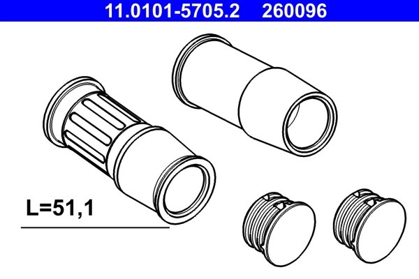 Set bucse ghidaj etrier frana ATE 11.0101-5705.2