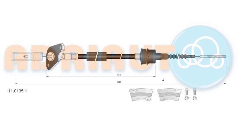 CABLU AMBREIAJ ADRIAUTO 11.0135.1 - Compatibil cu FIAT, FORD