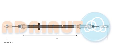 CABLU FRANA DE MANA ADRIAUTO 11.0207.1 - Compatibil cu CITROEN, FIAT, PEUGEOT
