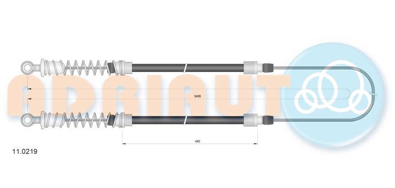 CABLU FRANA DE MANA ADRIAUTO 11.0219 - Compatibil cu ABARTH, FIAT