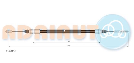 CABLU FRANA DE MANA ADRIAUTO 11.0264.1 - Compatibil cu CITROEN, FIAT, LANCIA, PEUGEOT