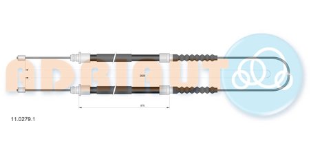 CABLU FRANA DE MANA ADRIAUTO 11.0279.1 - Compatibil cu CITROEN, FIAT, PEUGEOT