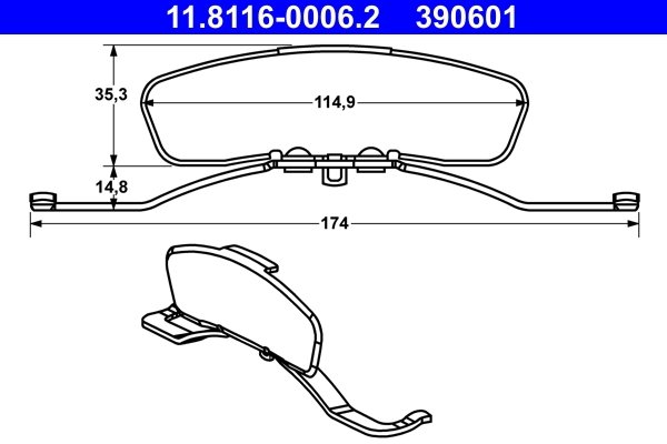 ARC, ETRIER FRANA ATE 11.8116-0006.2 - Compatibil cu AUDI, SEAT