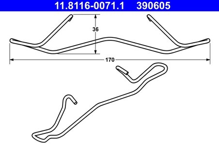 ARC, ETRIER FRANA ATE 11.8116-0071.1 - Compatibil cu AUDI, SEAT, VW