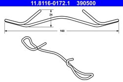 ARC, ETRIER FRANA ATE 11.8116-0172.1 - Compatibil cu MERCEDES-BENZ, VW