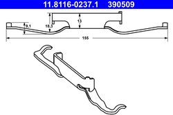 ARC, ETRIER FRANA ATE 11.8116-0237.1 - Compatibil cu ALFA ROMEO, CITROEN, FIAT, OPEL, PEUGEOT, VAUXHALL, VW