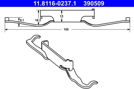 ARC, ETRIER FRANA ATE 11.8116-0237.1 - Compatibil cu ALFA ROMEO, CITROEN, FIAT, OPEL, PEUGEOT, VAUXHALL, VW
