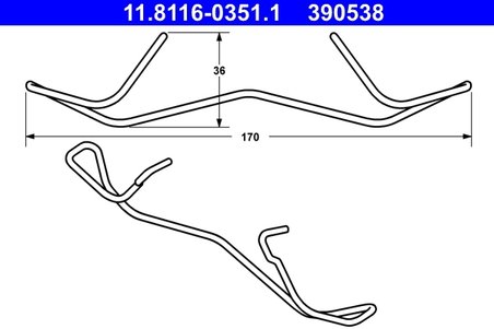 ARC, ETRIER FRANA ATE 11.8116-0351.1 - Compatibil cu AUDI, CITROEN, PEUGEOT, RENAULT, SEAT, SKODA, VW