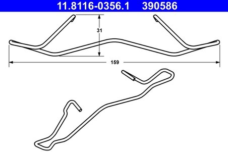 ARC, ETRIER FRANA ATE 11.8116-0356.1 - Compatibil cu CITROEN, DACIA, DS, FIAT, FORD, HONDA, MAZDA, OPEL, PEUGEOT, RENAULT, SAAB,