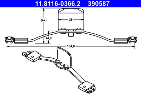 ARC, ETRIER FRANA ATE 11.8116-0366.2 - Compatibil cu VOLVO