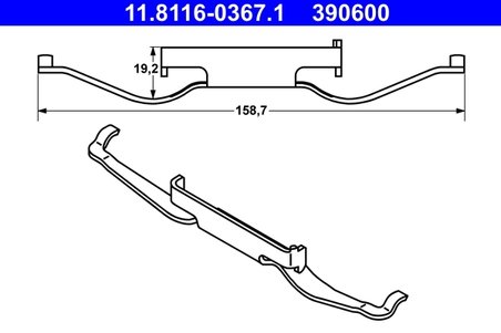 ARC, ETRIER FRANA ATE 11.8116-0367.1 - Compatibil cu VW