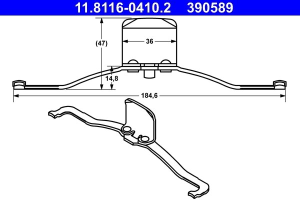 Arc, etrier frana ATE 11.8116-0410.2