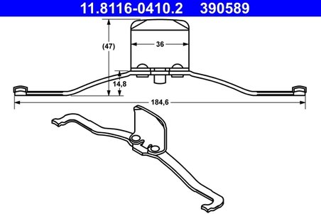 Arc, etrier frana ATE 11.8116-0410.2