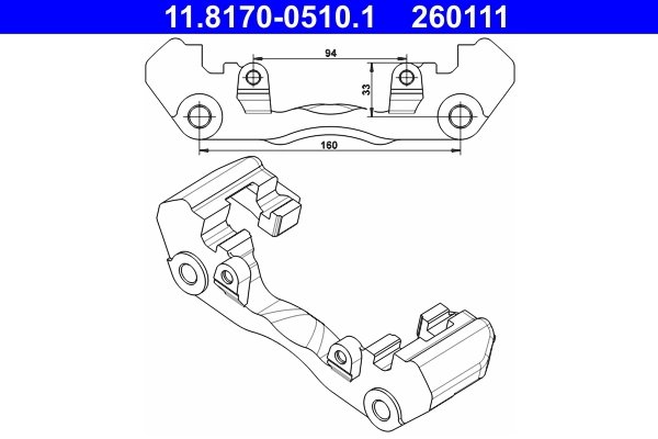 SUPORT ETRIER ATE 11.8170-0510.1 - Compatibil cu MERCEDES-BENZ, VW