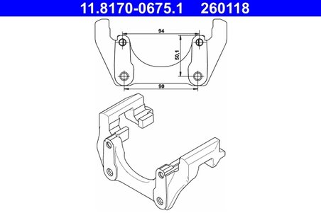 SUPORT ETRIER ATE 11.8170-0675.1 - Compatibil cu VOLVO