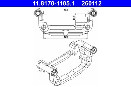 SUPORT ETRIER ATE 11.8170-1105.1 - Compatibil cu CHEVROLET, OPEL, VAUXHALL