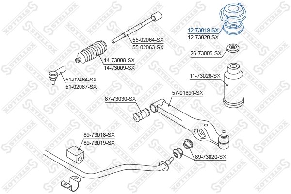 RULMENT SARCINA SUPORT ARC STELLOX 12-73019-SX - Compatibil cu DAEWOO