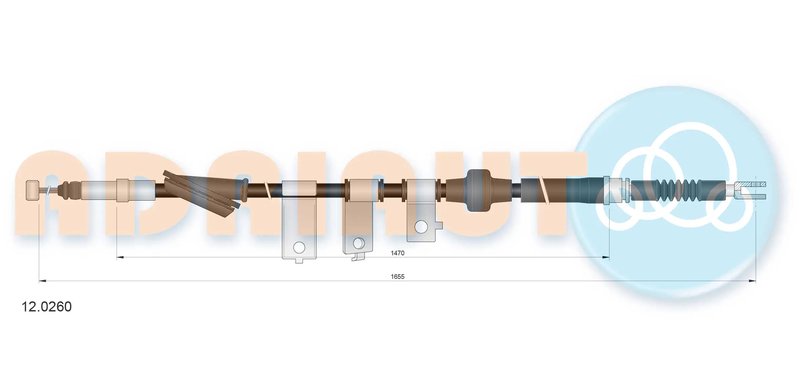 CABLU FRANA DE MANA ADRIAUTO 12.0260 - Compatibil cu HONDA, MG, ROVER