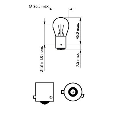 Bec, lampa frana / lampa spate PHILIPS 12088CP