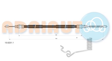 CABLU FRANA DE MANA ADRIAUTO 13.0231.1 - Compatibil cu FORD