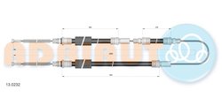 CABLU FRANA DE MANA ADRIAUTO 13.0232 - Compatibil cu FORD