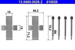 Set accesorii placute frana ATE 13.0460-0026.2