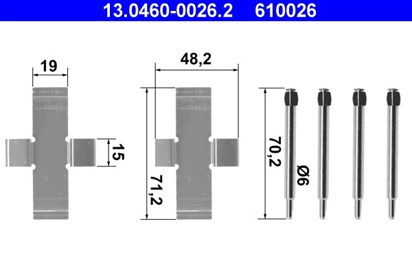 Set accesorii placute frana ATE 13.0460-0026.2