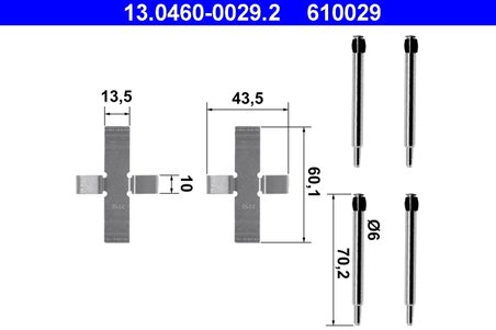 Set accesorii placute frana ATE 13.0460-0029.2
