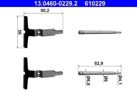Set accesorii placute frana ATE 13.0460-0229.2