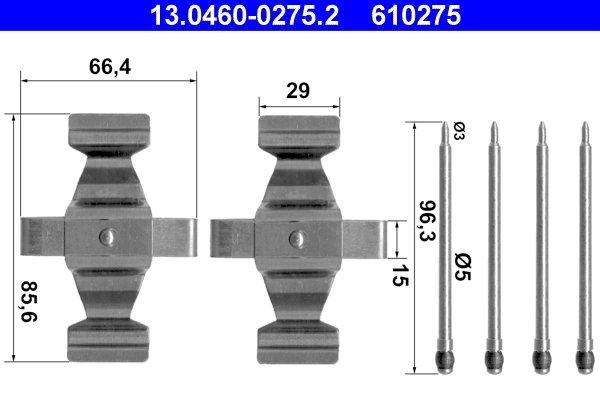 Set accesorii placute frana ATE 13.0460-0275.2