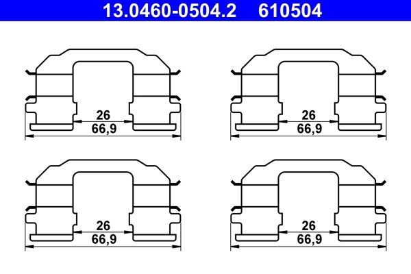 Set accesorii placute frana ATE 13.0460-0504.2
