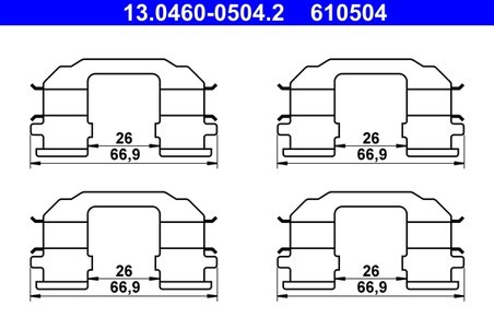 Set accesorii placute frana ATE 13.0460-0504.2